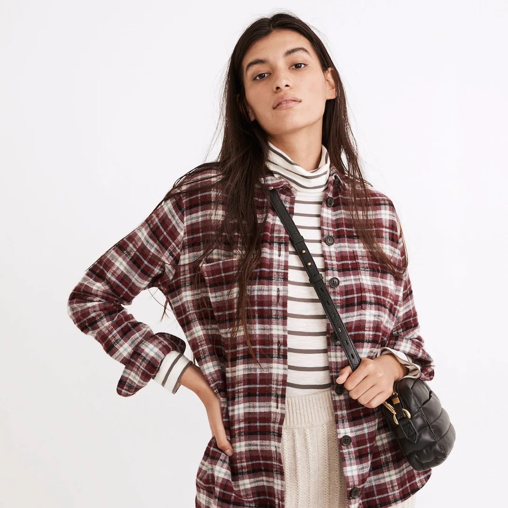 Madewell Flannel Sunday Shirt in Mahaska Plaid
